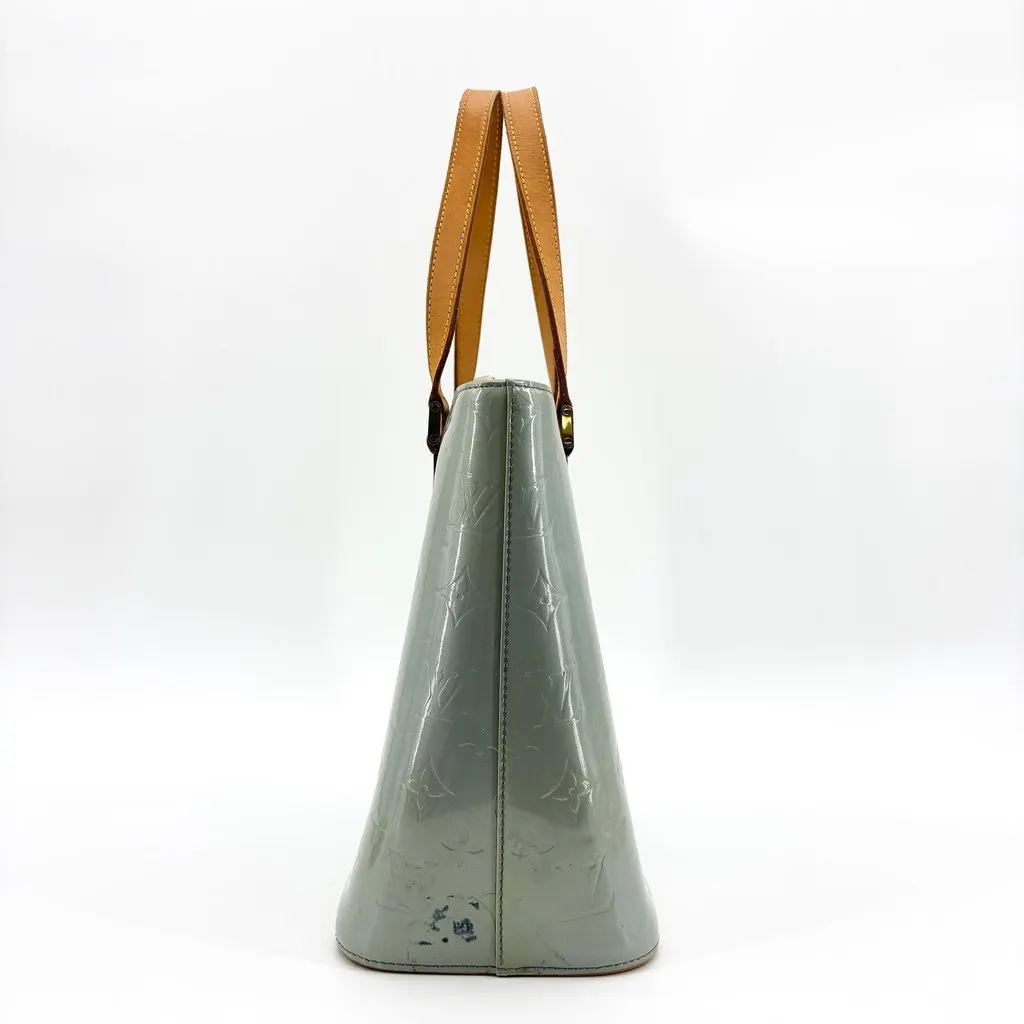 Louis Vuitton Monogram Vernis Houston Tote Bag Grey Blue Blue Leather Good - Model View