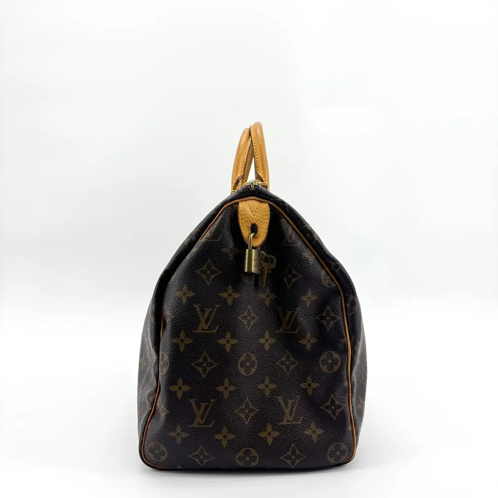 Louis Vuitton Monogram Speedy 35 Beige Canvas Good - Inside View