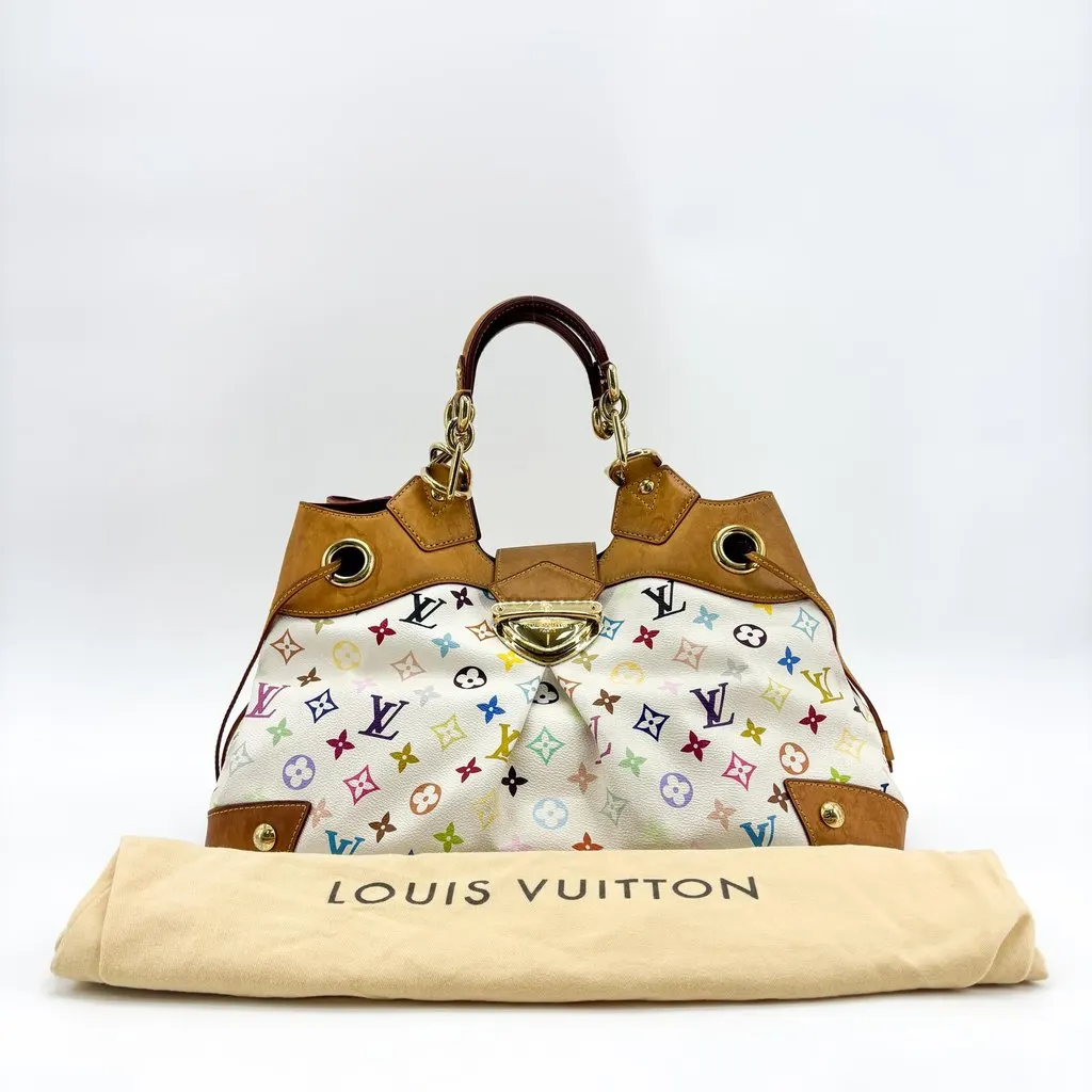 Louis Vuitton Monogram Multicolor Ursula White Brown Canvas Good - Back View