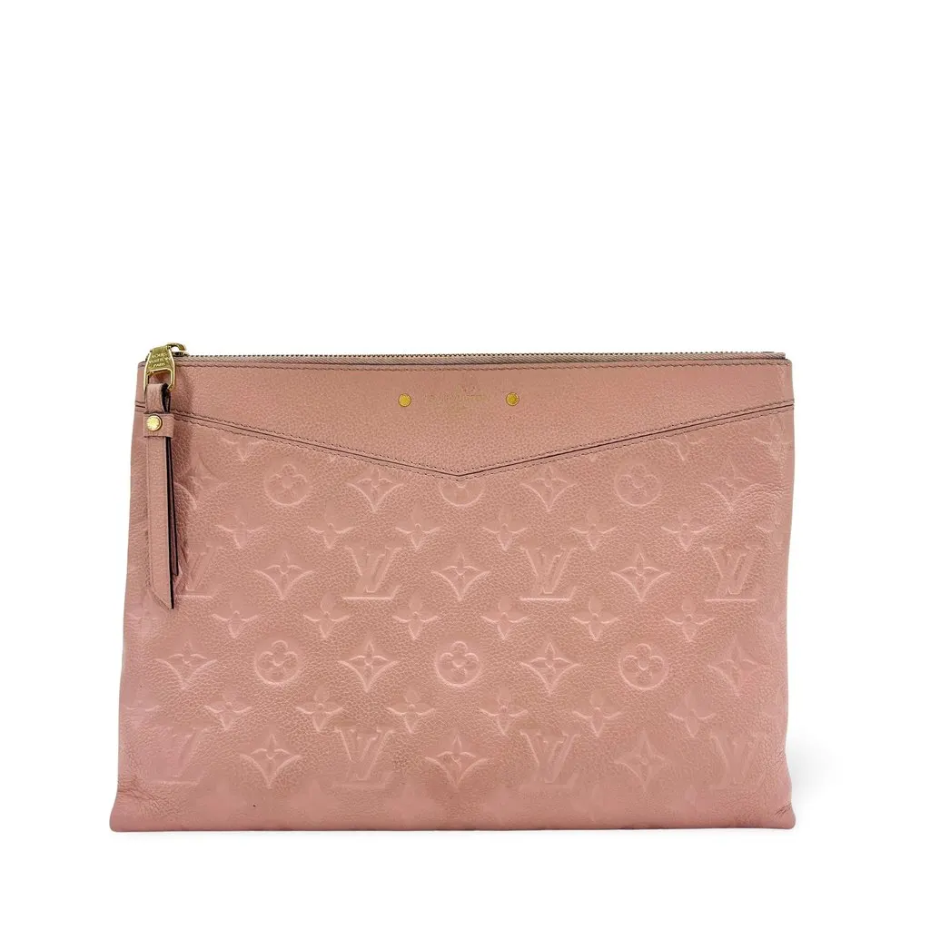 Louis Vuitton Daily Pouch Monogram Empreinte Rose Poudre Pink Leather Good - Front View