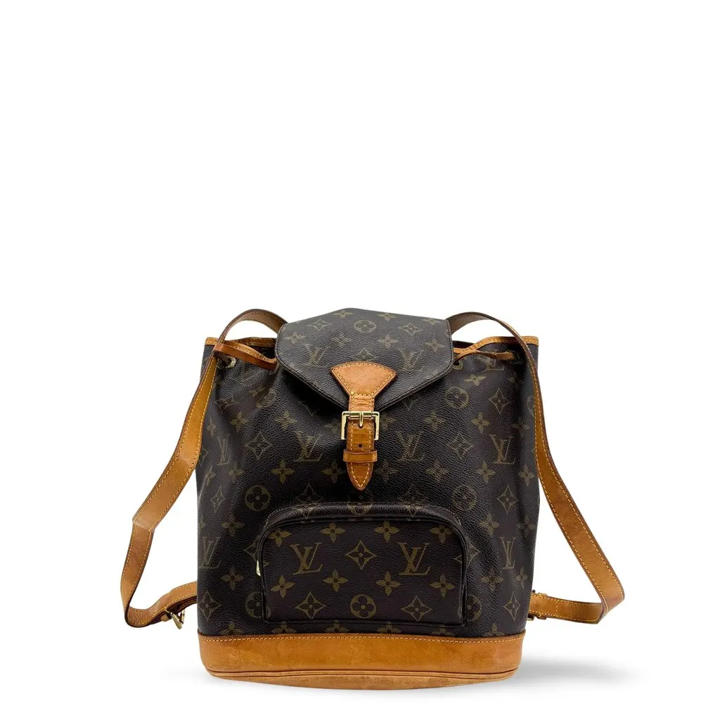 Louis Vuitton Monogram Montsouris MM Backpack Brown Brown Canvas Good - Front View