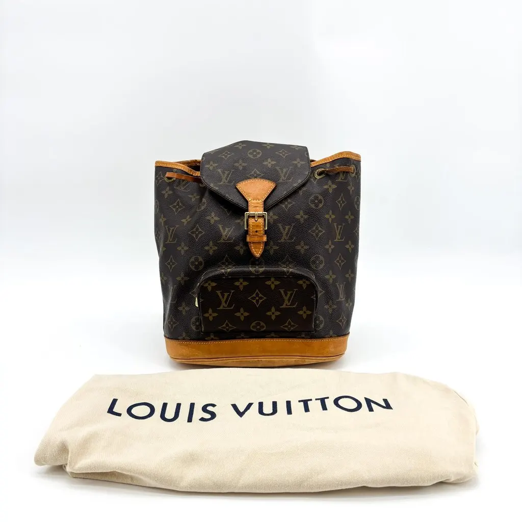 Louis Vuitton Monogram Montsouris MM Backpack Brown Brown Canvas Good - Back View
