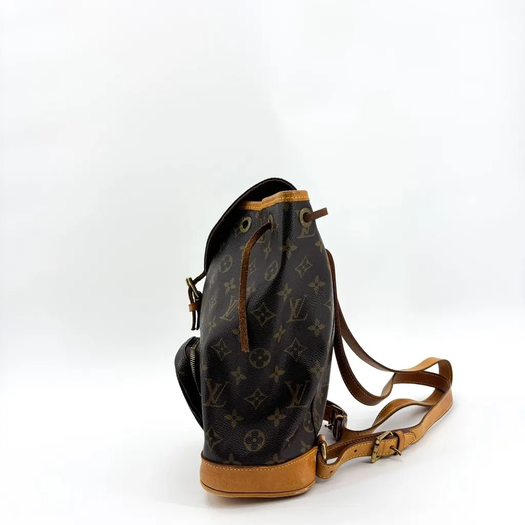 Louis Vuitton Monogram Montsouris MM Backpack Brown Brown Canvas Good - Model View