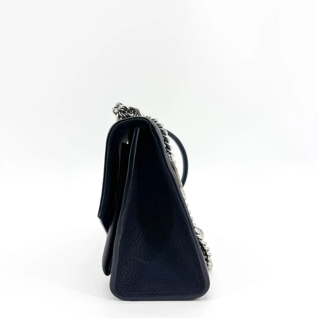 Louis Vuitton Lockme II BB Chain Shoulder Bag Navy Navy Leather Good - Model View