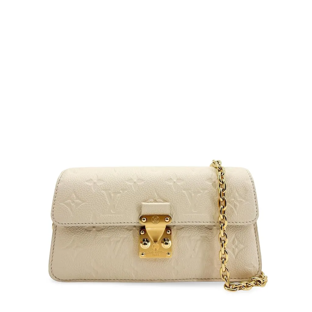 Louis Vuitton Lily Wallet on Chain Monogram Empreinte Creme Beige Leather Very good - Front View