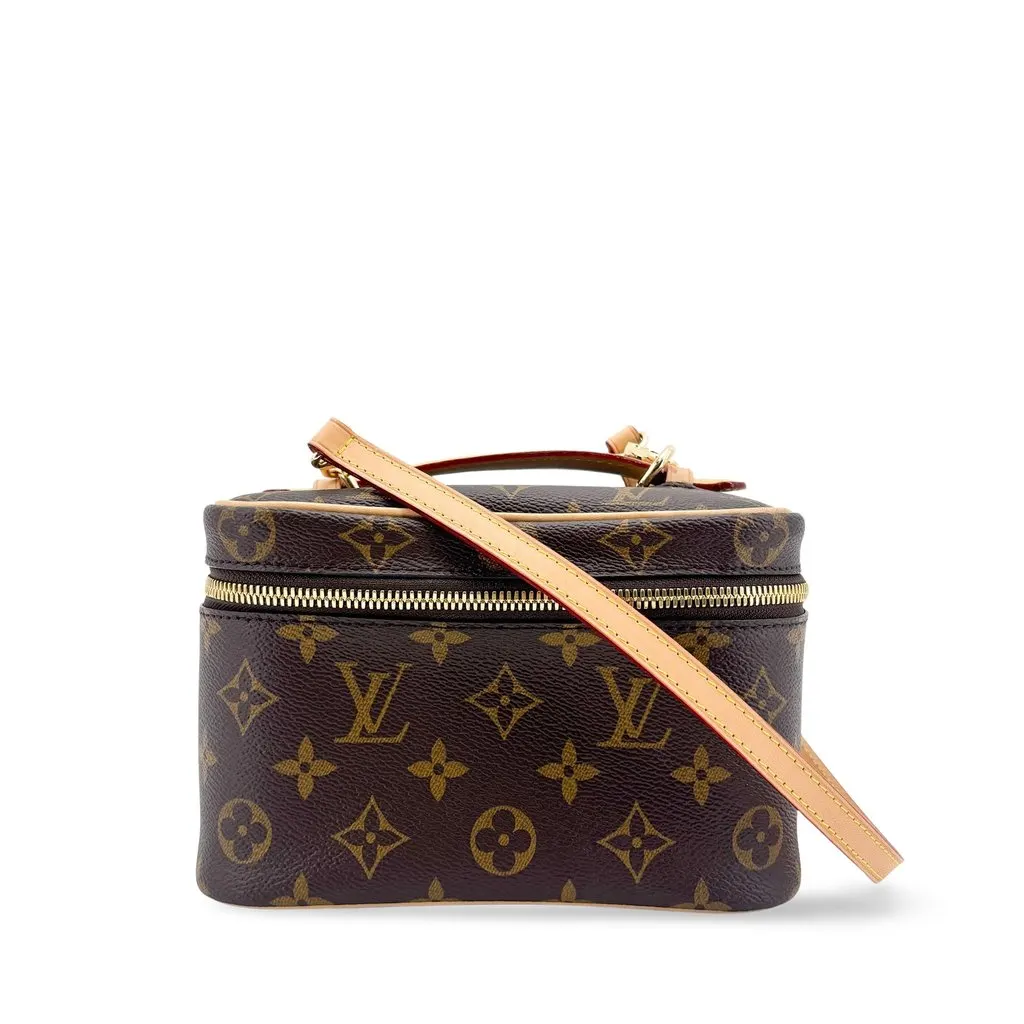 Louis Vuitton Nice Nano Monogram Brown Beige Canvas Very good - Front View