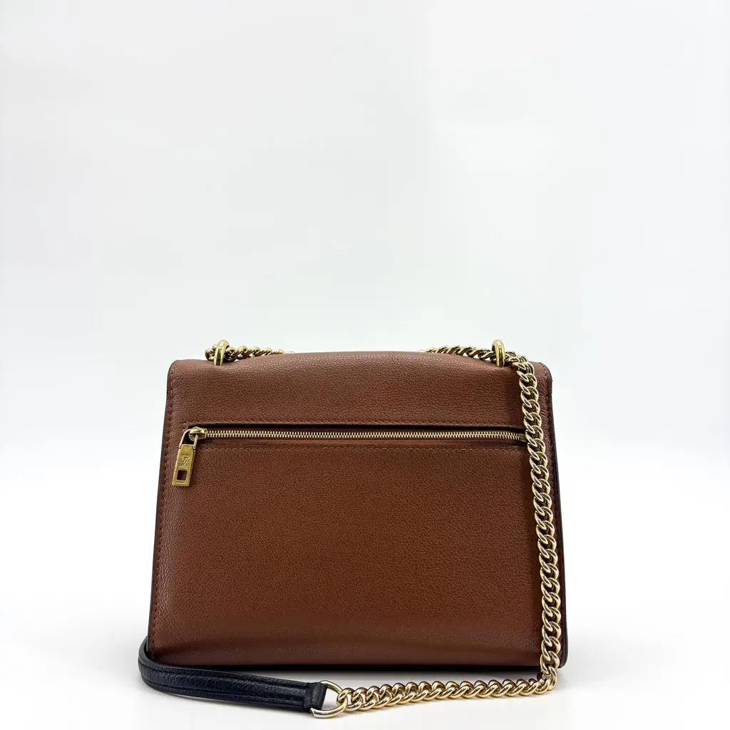 Louis Vuitton Lockme II BB Shoulder Bag Brown Beige Beige Leather Good - Back View