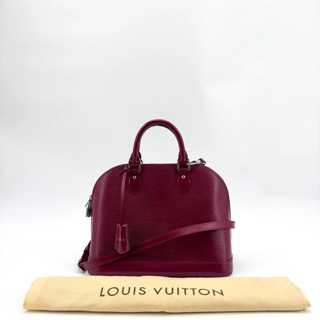 Louis Vuitton Epi Alma PM Fuchsia Burgundy Leather Very good - Back View