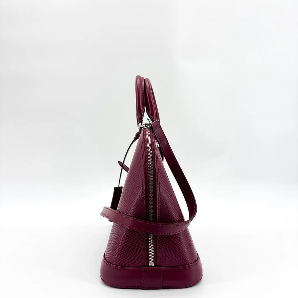 Louis Vuitton Epi Alma PM Fuchsia Burgundy Leather Very good - Model View