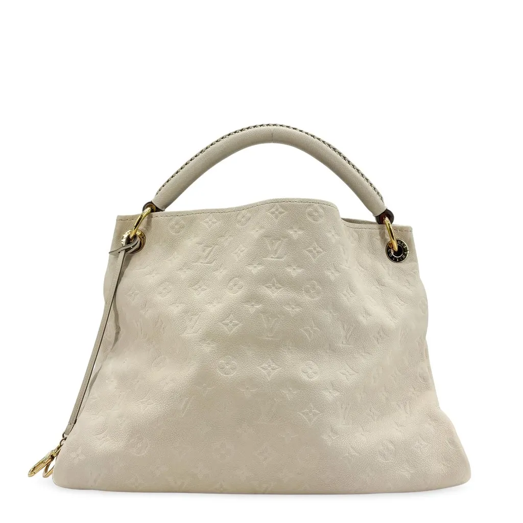 Louis Vuitton Artsy MM Monogram Empreinte Beige Beige Leather Good - Front View