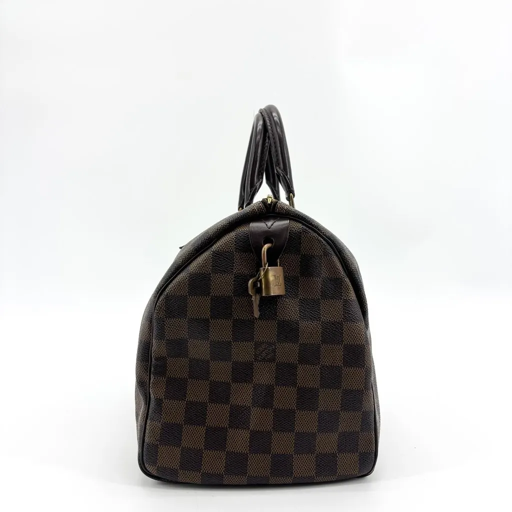 Louis Vuitton Damier Ebene Speedy 30 Brown Canvas Good - Inside View
