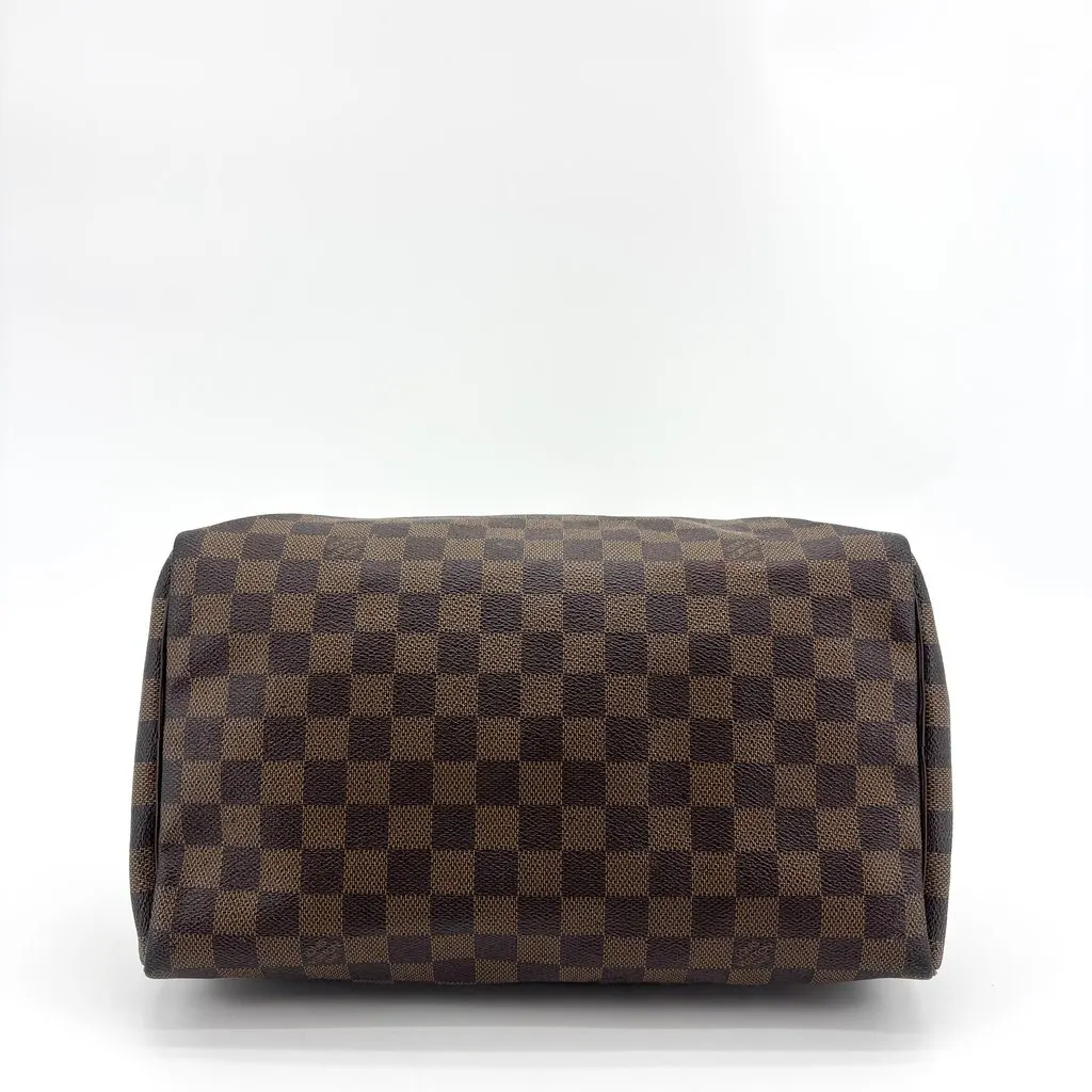 Louis Vuitton Damier Ebene Speedy 30 Brown Canvas Good - Box View