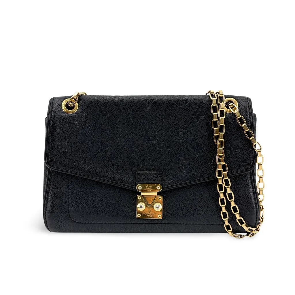 Louis Vuitton Monogram Empreinte Vavin PM Black Gold Black Leather Good - Front View