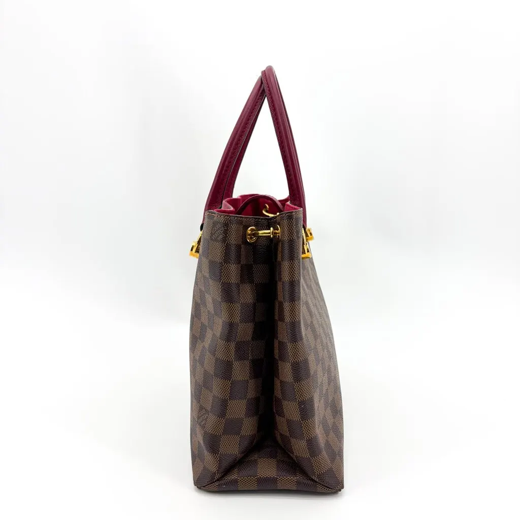 Louis Vuitton Damier Ebene Riverside Tote Cerise Brown Canvas Good - Model View