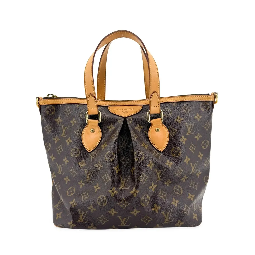 Louis Vuitton Monogram Palermo PM Beige Canvas Good - Front View