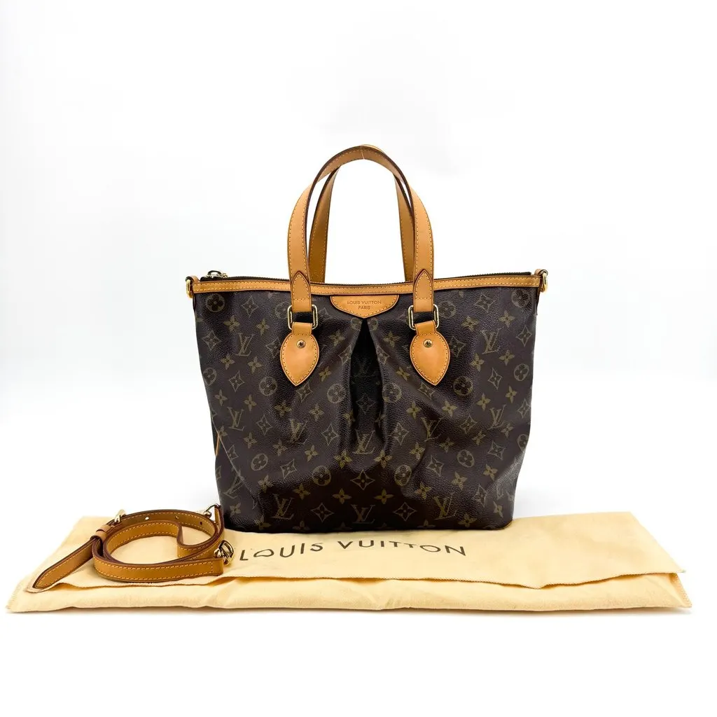 Louis Vuitton Monogram Palermo PM Beige Canvas Good - Back View