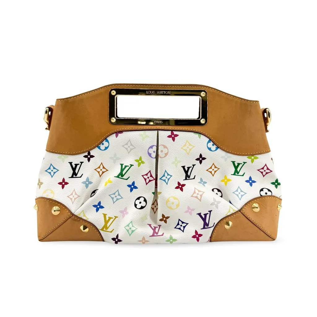 Louis Vuitton Monogram Multicolor Judy PM White Brown Canvas Very good - Front View
