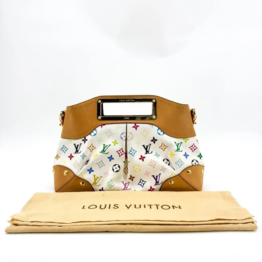 Louis Vuitton Monogram Multicolor Judy PM White Brown Canvas Very good - Back View