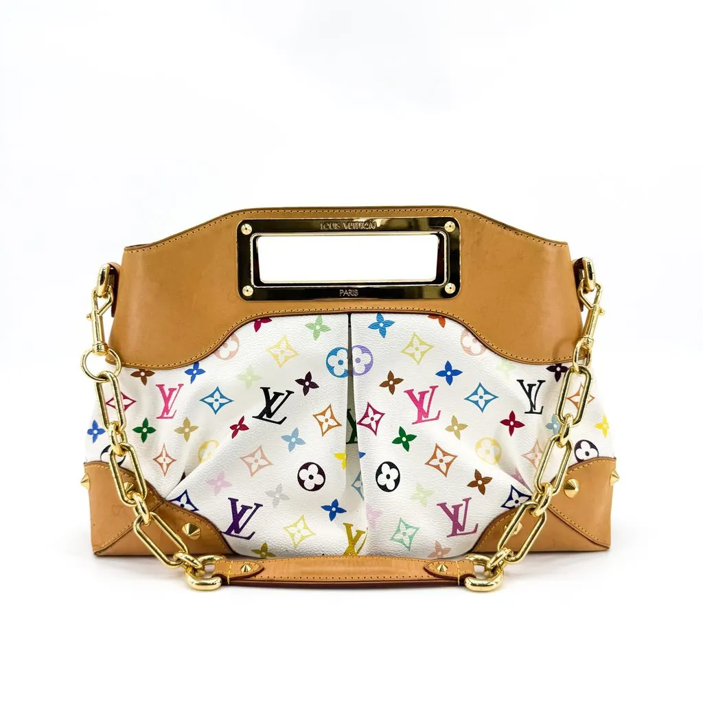 Louis Vuitton Monogram Multicolor Judy PM White Brown Canvas Very good - Inside View