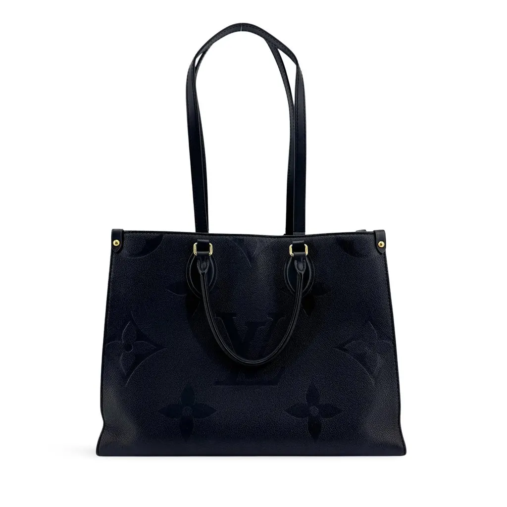 Louis Vuitton Onthego MM Monogram Empreinte Marine Rouge Navy Leather Good - Front View