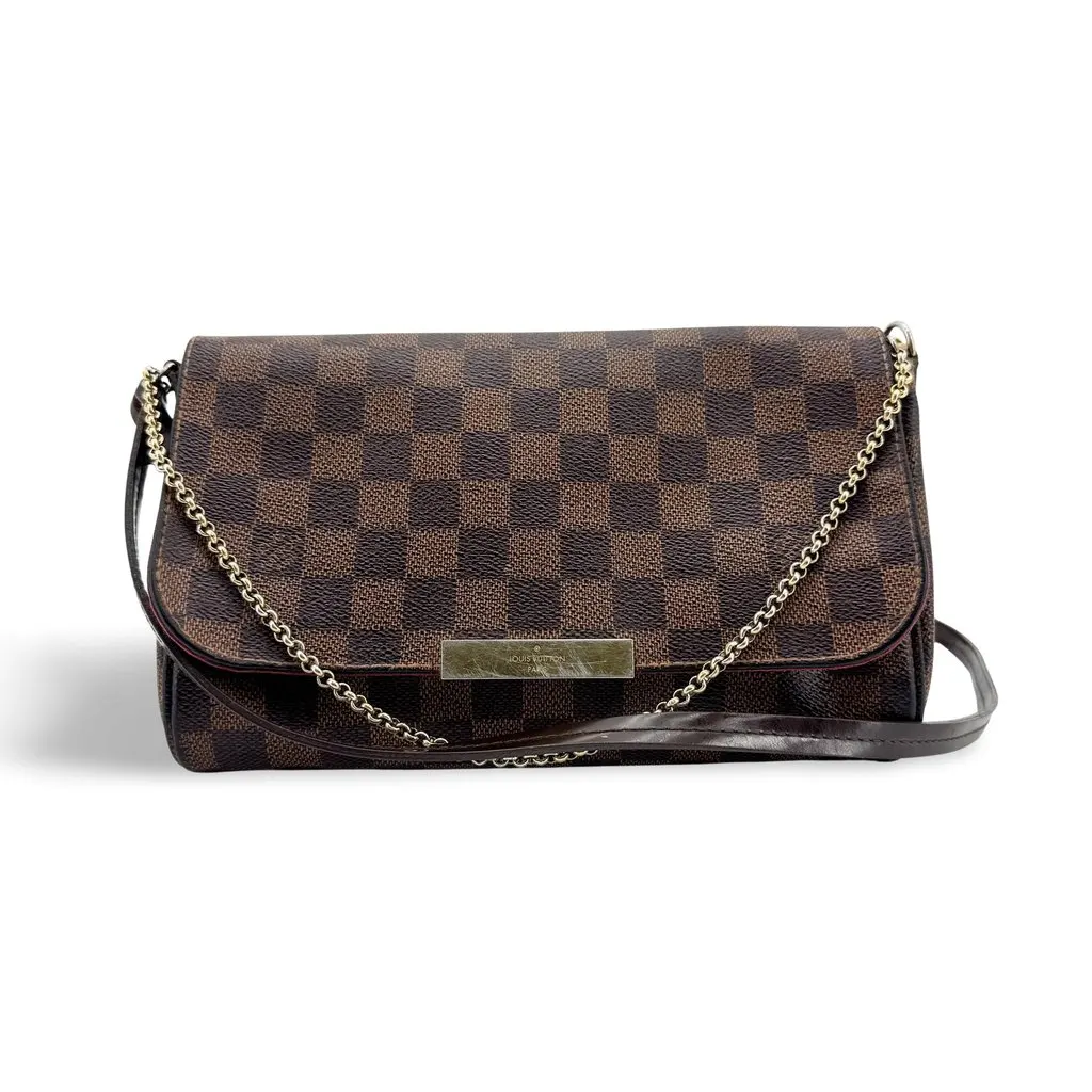 Louis Vuitton Damier Ebene Favorite PM Brown Canvas Good - Front View