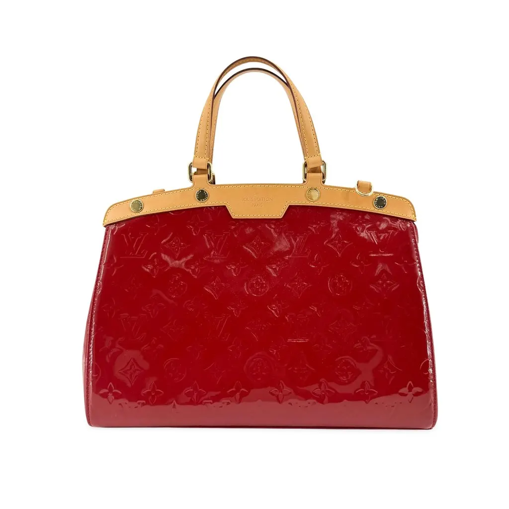 Louis Vuitton Monogram Vernis Sherwood PM Pomme d'Amour Beige Leather Very good - Front View