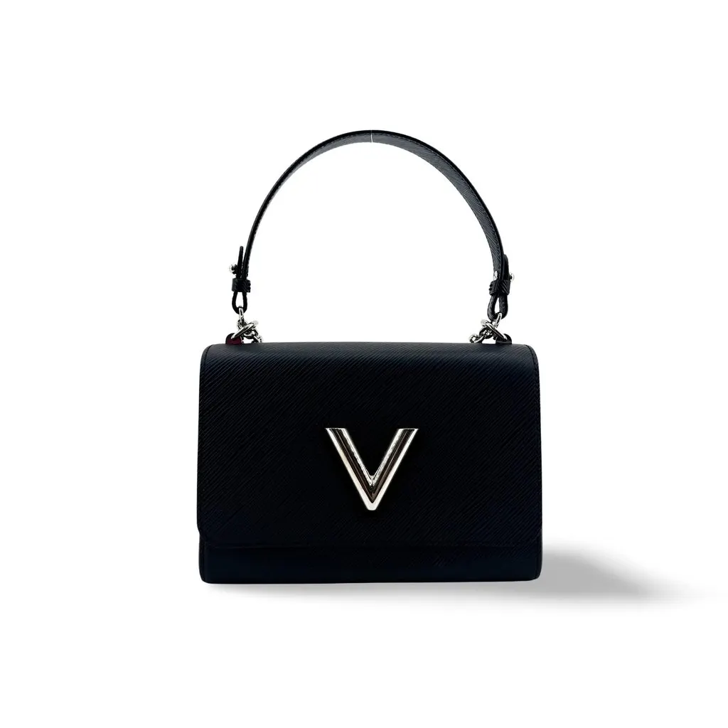 Louis Vuitton Epi Twist One Handle PM Black Silver Black Leather Good - Front View