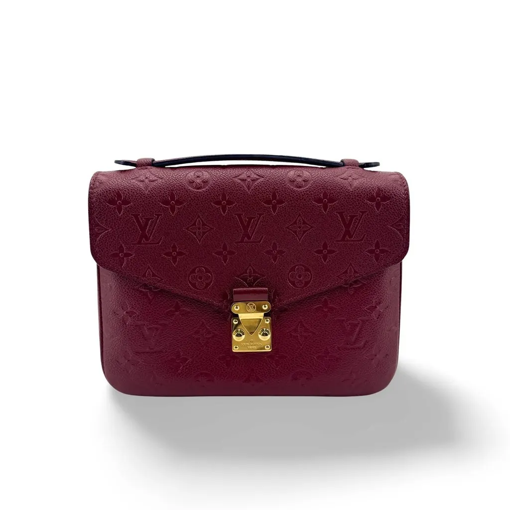 Louis Vuitton Pochette Metis Monogram Empreinte Burgundy Burgundy Leather Very good - Front View