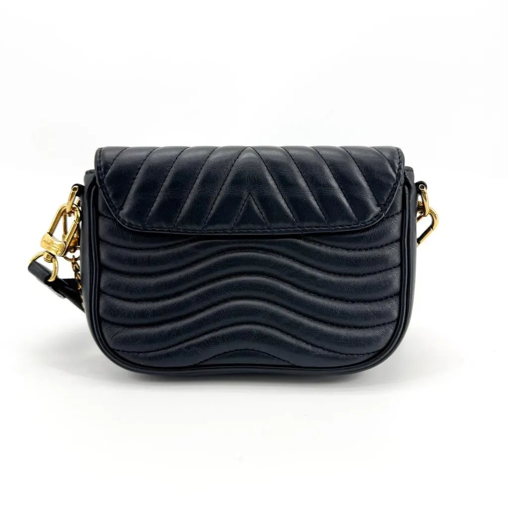 Louis Vuitton New Wave Chain Bag PM Black Gold Black Leather Good - Inside View