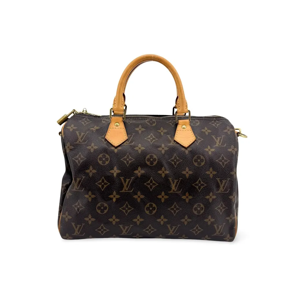 Louis Vuitton Monogram Speedy Bandouliere 30 Brown Brown Canvas Good - Front View