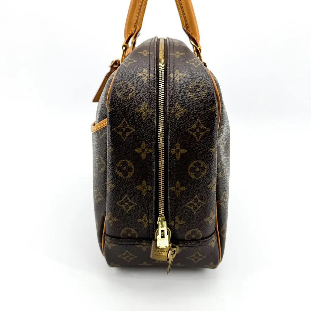 Louis Vuitton Monogram Deauville Bag Brown Beige Canvas Good - Inside View