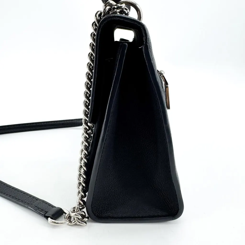 Louis Vuitton Lockme II Shoulder Bag Black Silver Hardware Black Leather Good - Model View