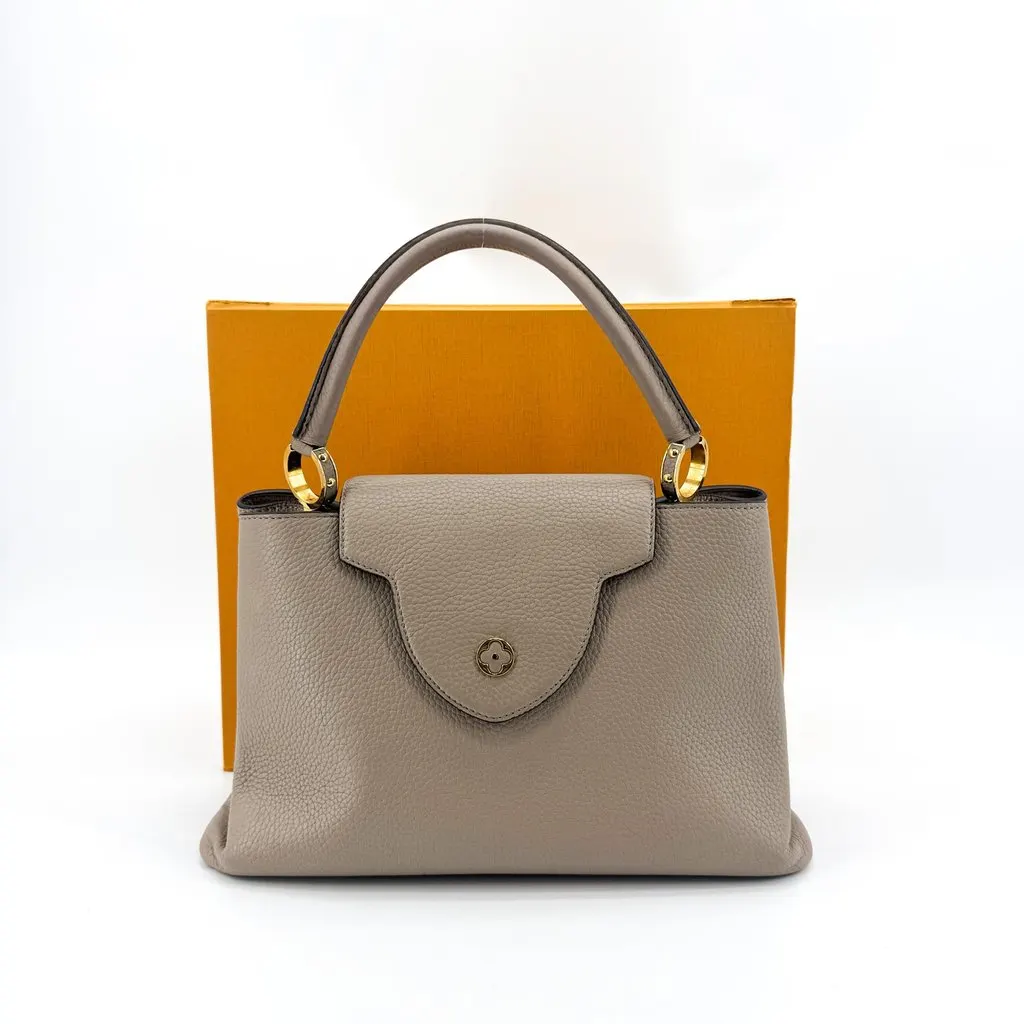 Louis Vuitton Capucines BB Galet Beige Leather Good - Back View