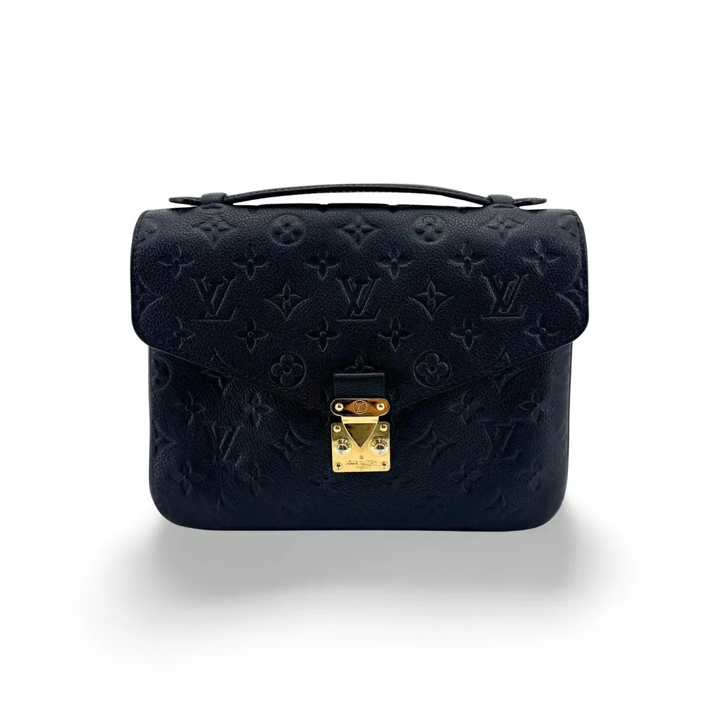 Louis Vuitton Pochette Metis Monogram Empreinte Black Black Leather Good - Front View
