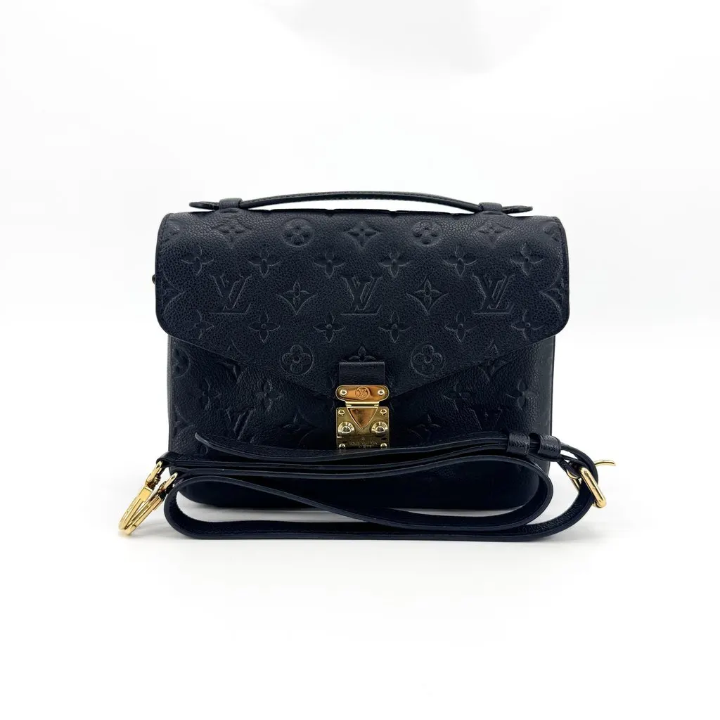 Louis Vuitton Pochette Metis Monogram Empreinte Black Black Leather Good - Back View