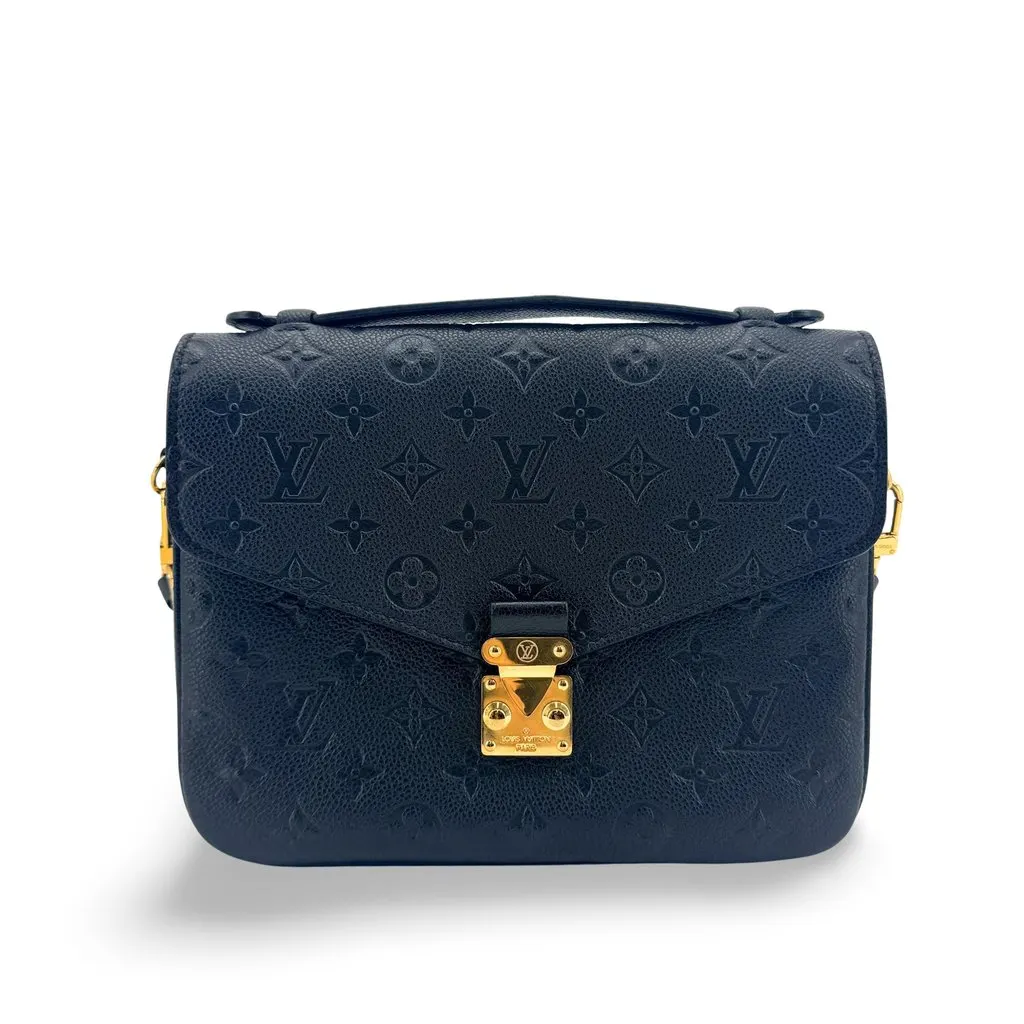 Louis Vuitton Monogram Empreinte Pochette Metis Noir Black Leather Very good - Front View