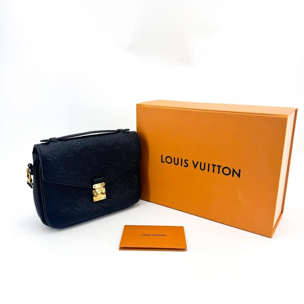Louis Vuitton Monogram Empreinte Pochette Metis Noir Black Leather Very good - Back View