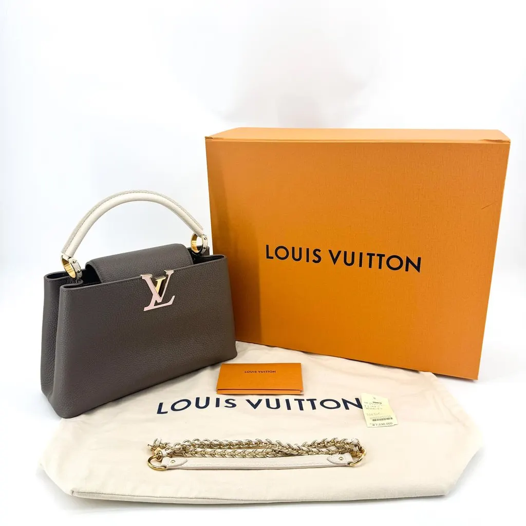 Louis Vuitton Capucines BB Taurillon Galet Beige Leather Very good - Back View