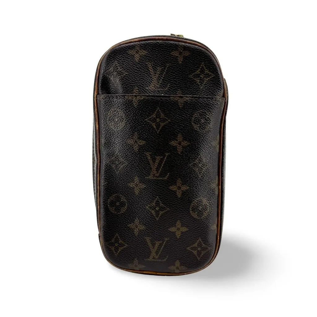 Louis Vuitton Monogram Pochette Gange Brown Canvas Good - Front View