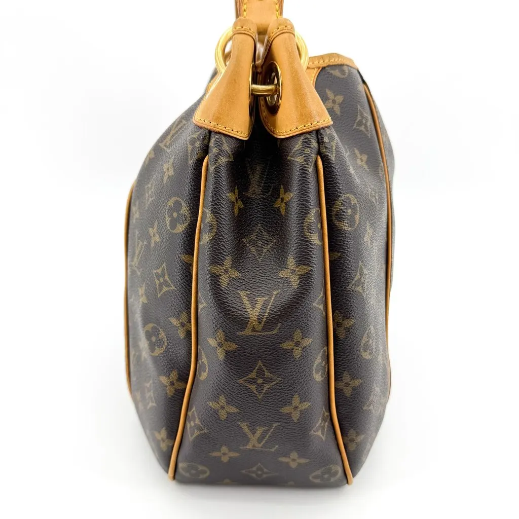 Louis Vuitton Monogram Galliera PM Shoulder Bag Brown Canvas Good - Model View
