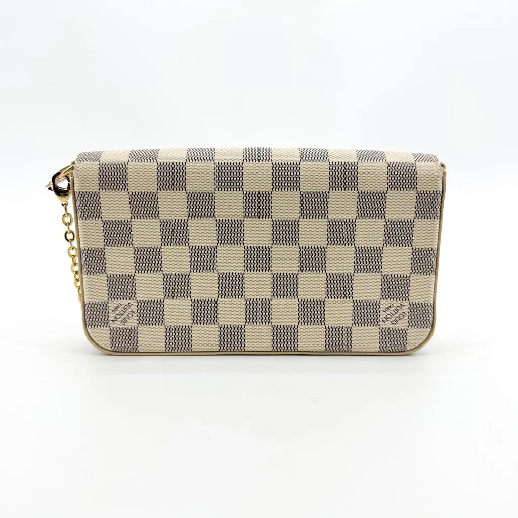 Louis Vuitton Pochette Felicie Damier Azur Gold Beige Canvas Very good - Inside View