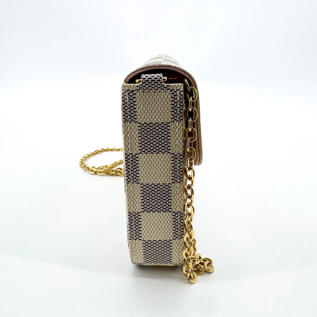 Louis Vuitton Pochette Felicie Damier Azur Gold Beige Canvas Very good - Box View