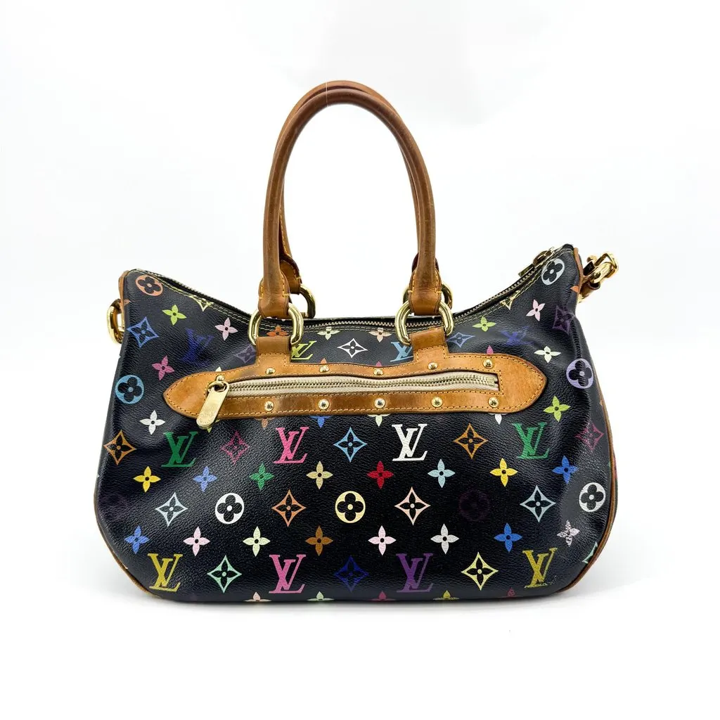 Louis Vuitton Monogram Multicolore Rita Black Black Canvas Good - Inside View
