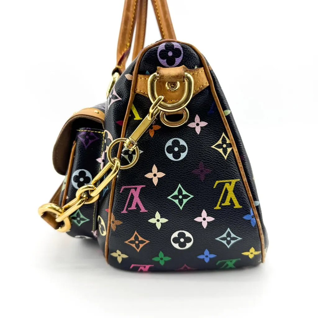 Louis Vuitton Monogram Multicolore Rita Black Black Canvas Good - Model View