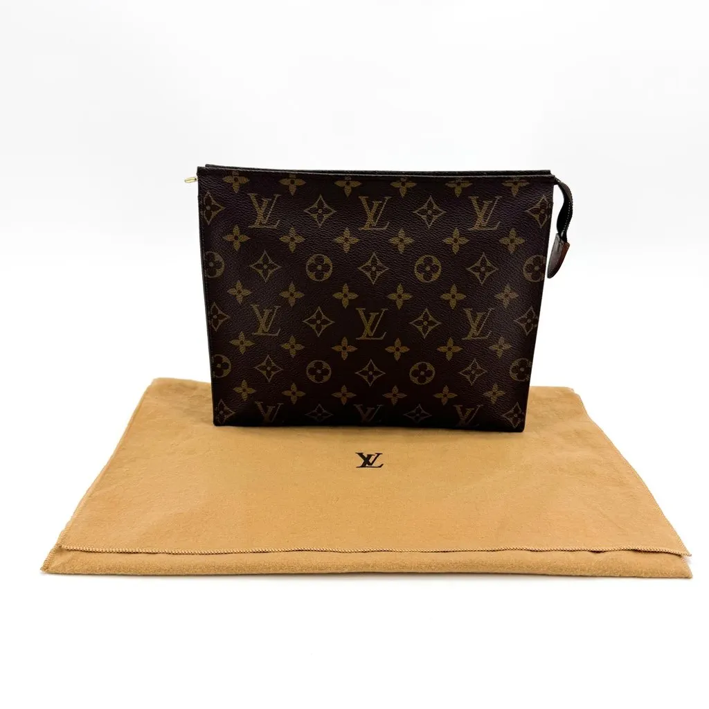 Louis Vuitton Monogram Pochette Toilette 26 Brown Canvas Good - Back View