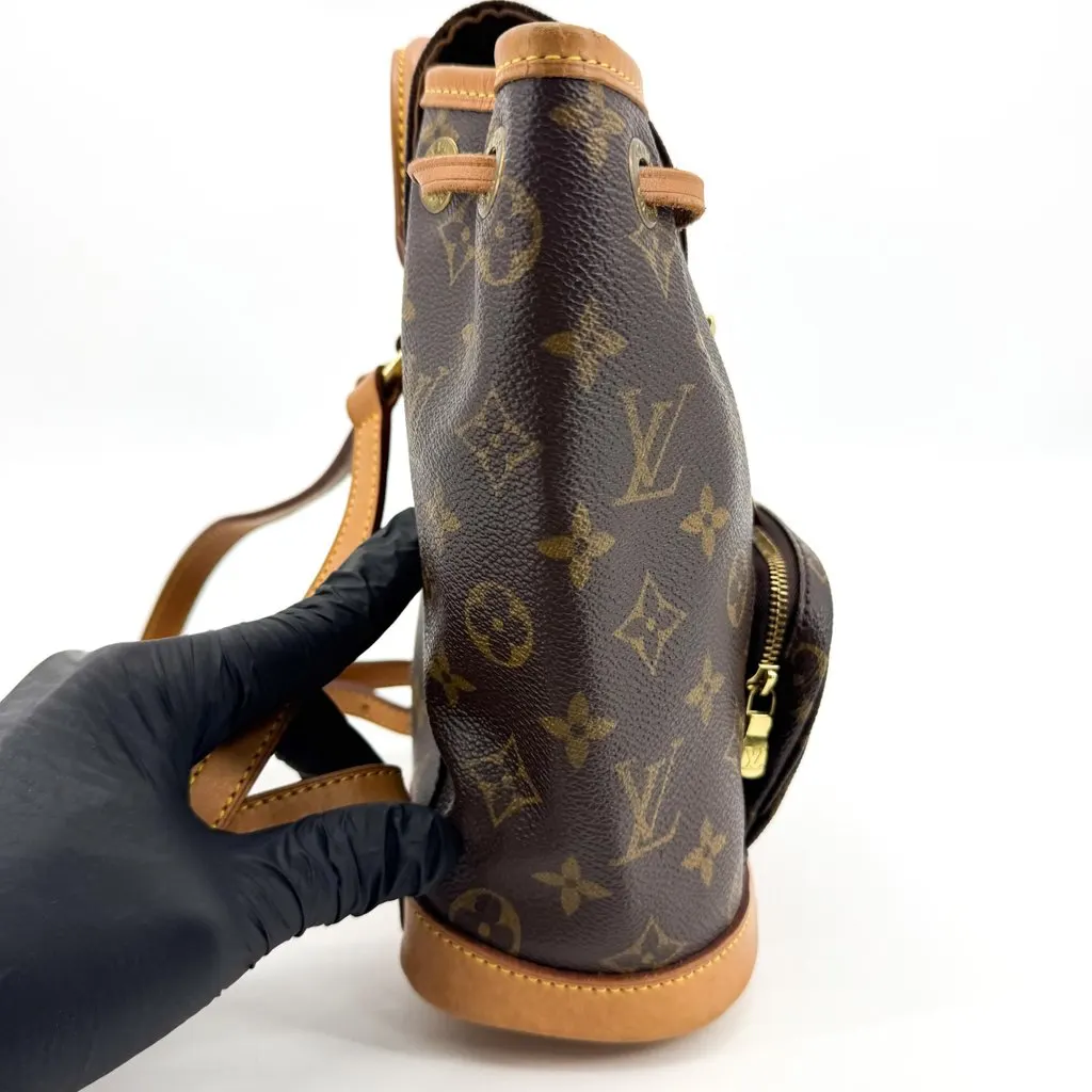 Louis Vuitton Monogram Montsouris PM Backpack Brown Beige Canvas Good - Inside View