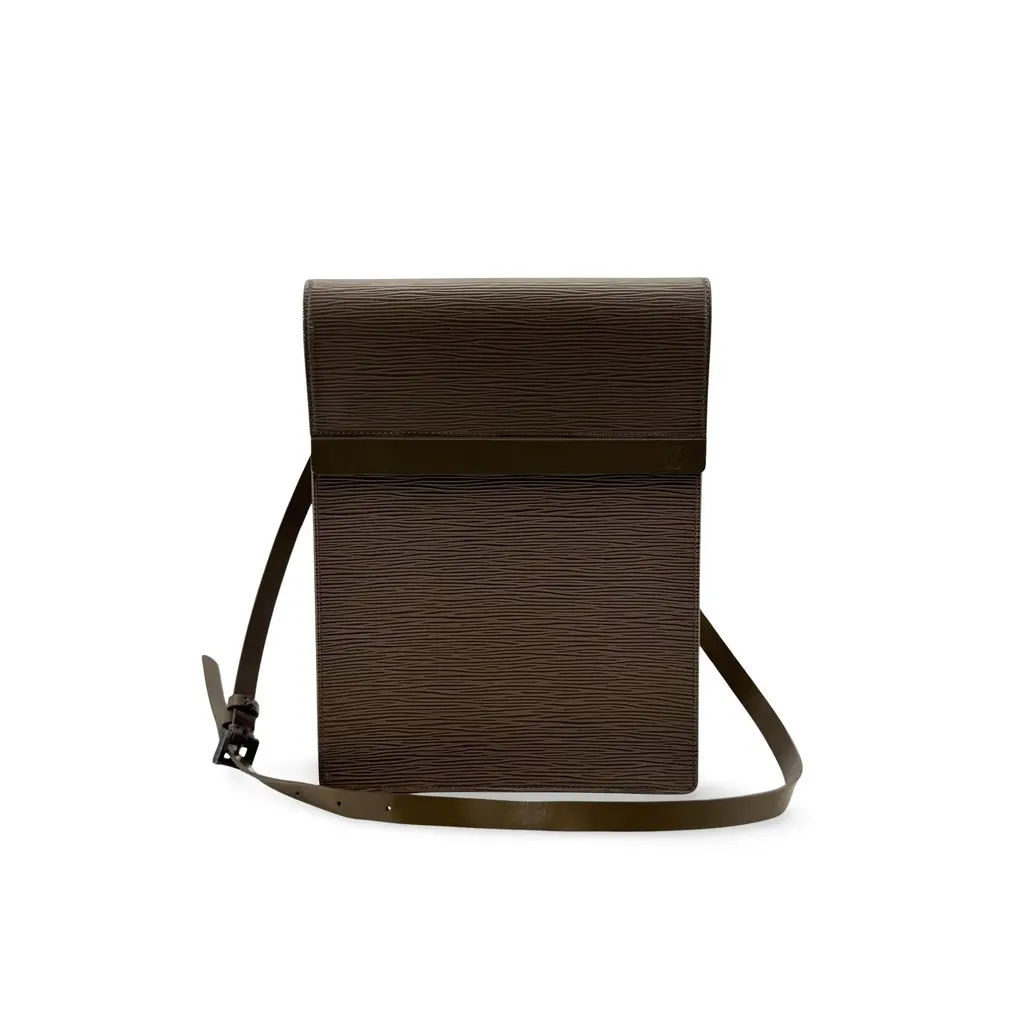 Louis Vuitton Epi Verso Shoulder Bag Brown Brown Leather Good - Front View