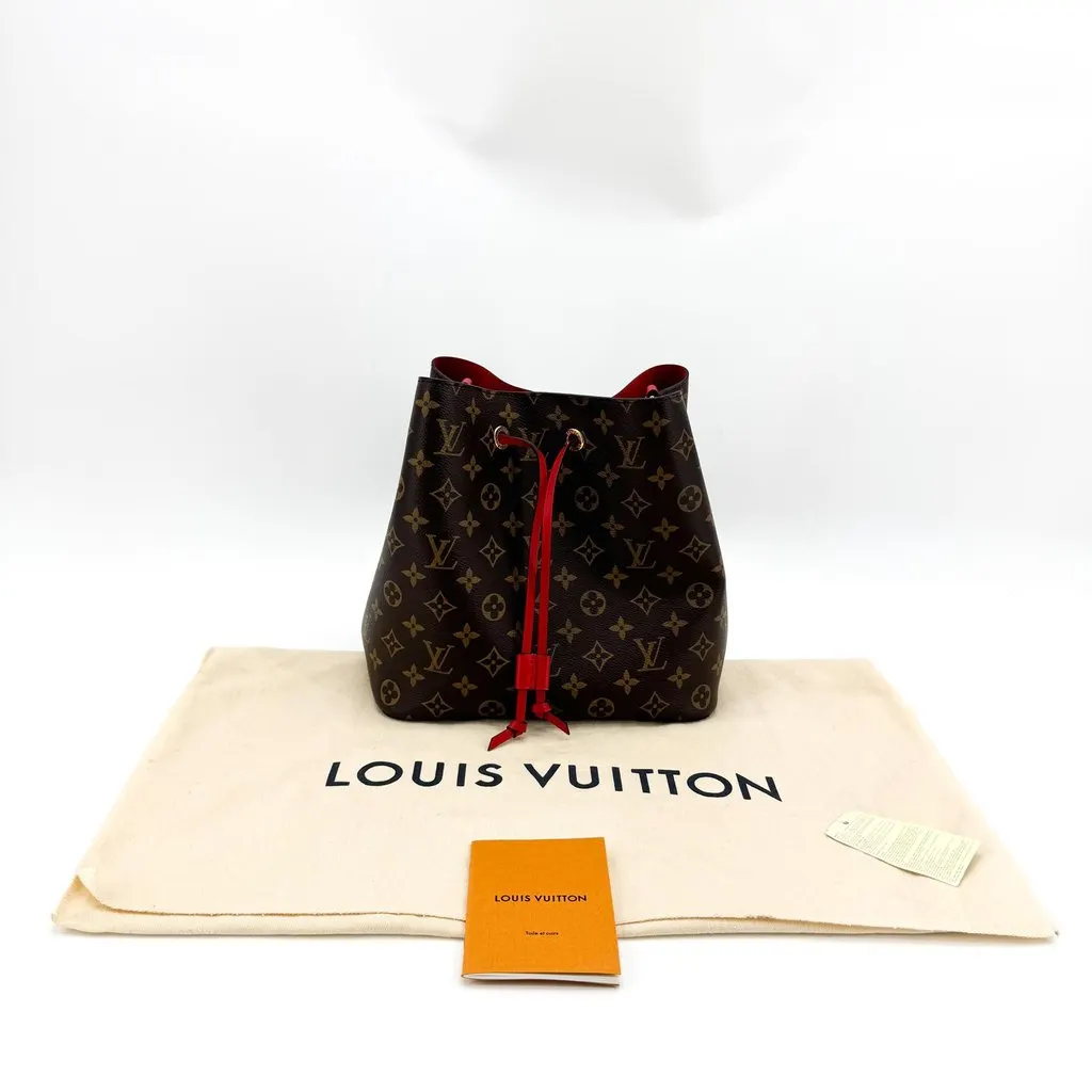 Louis Vuitton NéoNoé MM Monogram Coquelicot Brown Canvas Very good - Back View