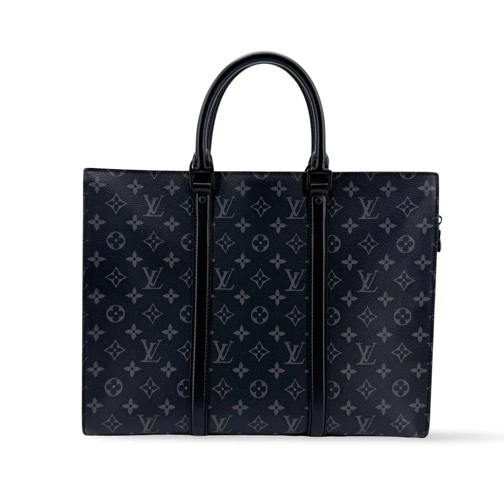Louis Vuitton Explorer Briefcase Monogram Eclipse Black Black Canvas Very good - Front View