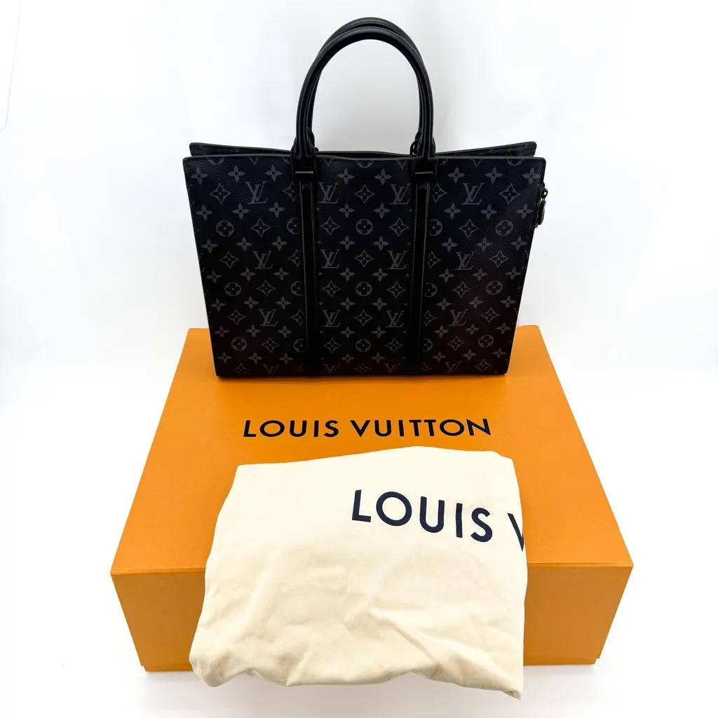 Louis Vuitton Explorer Briefcase Monogram Eclipse Black Black Canvas Very good - Back View